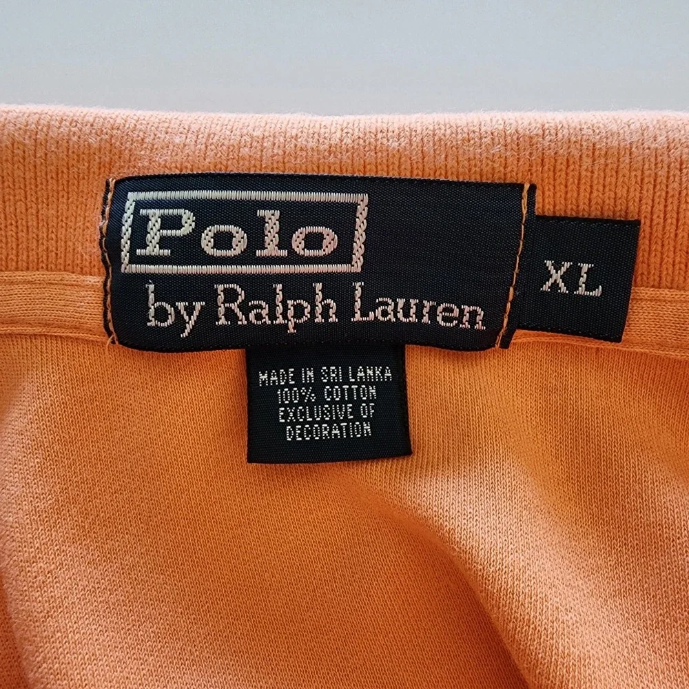 Polo by Ralph Lauren Orange‎ Polo Shirt Mens XL Short Sleeve Casual